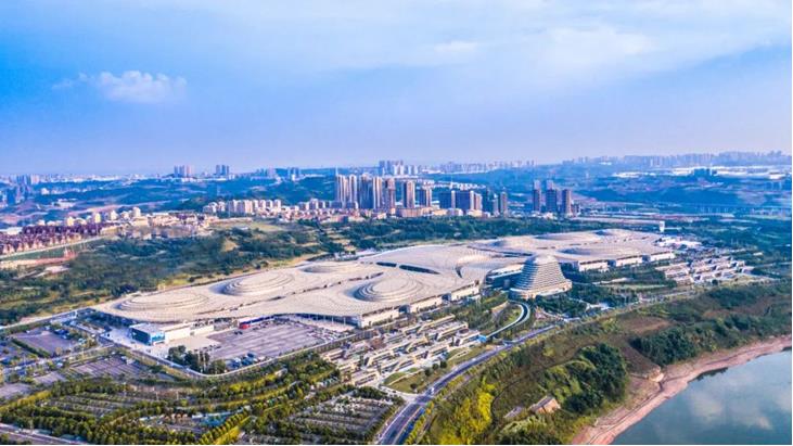 國(guó)博中心航拍。重慶悅來(lái)投資集團(tuán)供圖