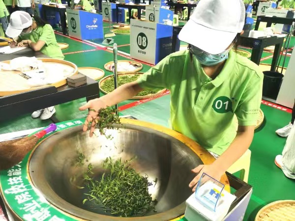 參賽選手正在制茶。徐雯瑄攝