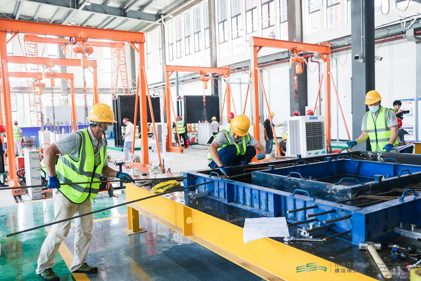“川渝住建杯”裝配式建筑技能競賽現(xiàn)場。重慶市住房和城鄉(xiāng)建設(shè)委員會供圖
