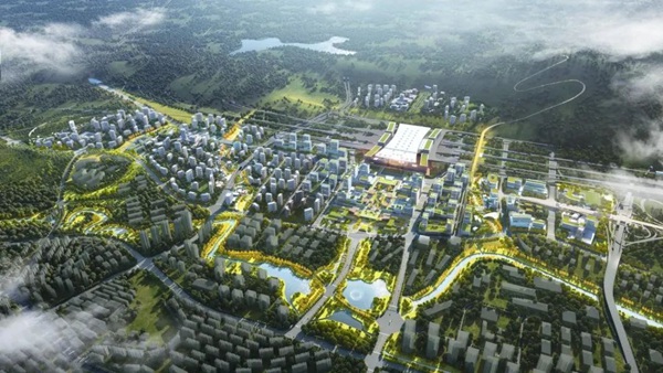 重慶東站站城一體化項目效果圖。重慶交通開投樞紐集團(tuán)供圖