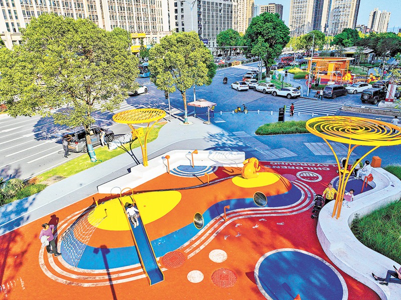 今年2月建成投用的吉興游園，方便了市民休閑娛樂。記者 張錦輝 攝視覺重慶