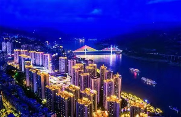 奉節(jié)城市夜景。奉節(jié)縣委宣傳部供圖