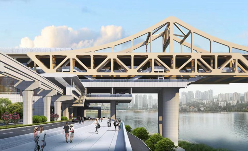 重慶軌道交通10號線曾家?guī)r站效果圖。重慶軌道集團供圖