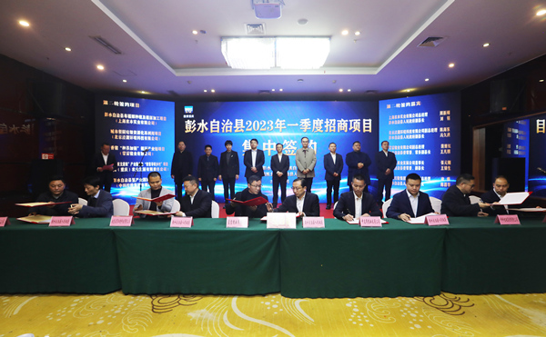 簽約儀式現(xiàn)場(chǎng)。彭水縣委宣傳部供圖