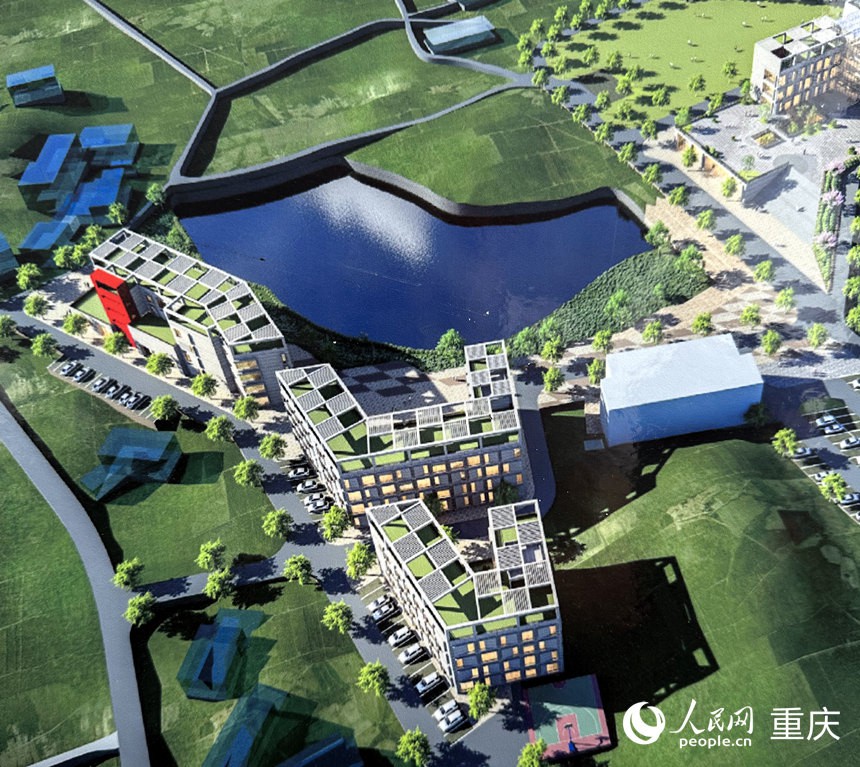 中國農(nóng)業(yè)科學(xué)院蔬菜花卉研究所西南研發(fā)中心效果圖。人民網(wǎng)記者 劉政寧攝