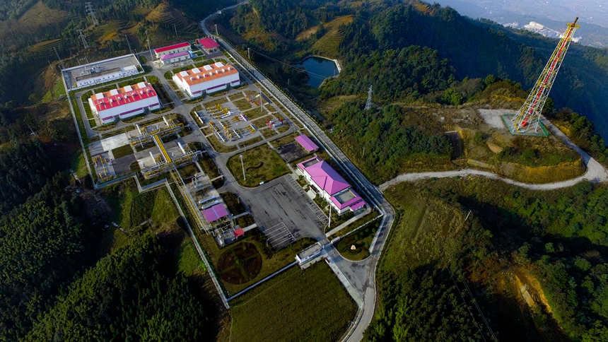 儲(chǔ)氣庫(kù)航拍圖。相國(guó)寺儲(chǔ)氣庫(kù)公司供圖