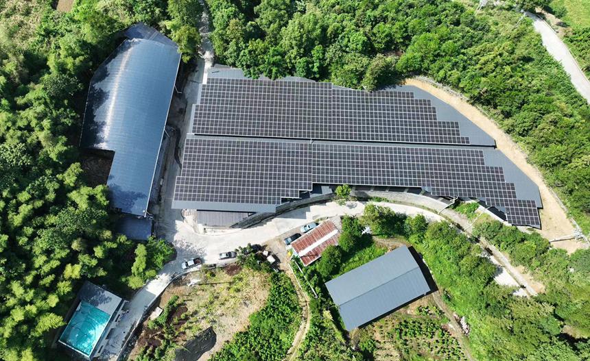 黔江區(qū)白石鎮(zhèn)鞍山村光伏養(yǎng)牛場。楊敏攝