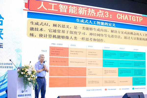 中國工程院院士、浙江大學(xué)求是特聘教授譚建榮在金融大模型發(fā)展論壇上做主題演講。馬上消費供圖