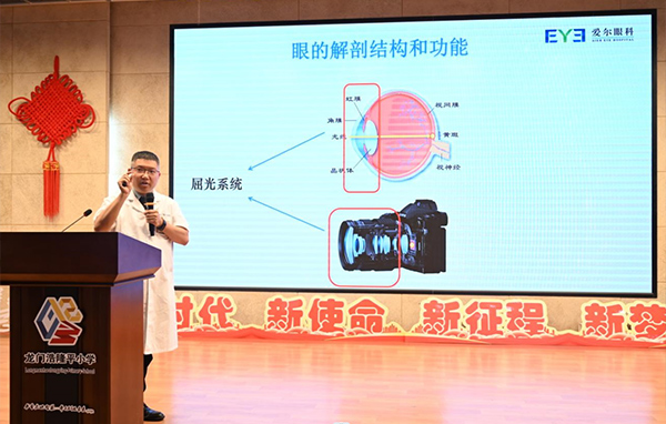眼科醫(yī)生黃吉昌開展愛眼護(hù)眼科普知識(shí)講座。重慶南坪愛爾眼科醫(yī)院供圖
