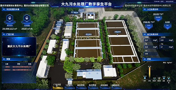 大九污水處理廠數(shù)字孿生平臺。受訪者供圖