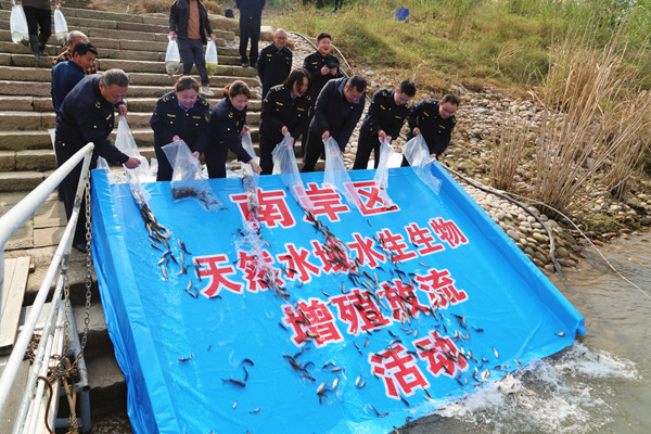 南岸區(qū)增殖放流魚苗19萬尾。唐文蕤攝