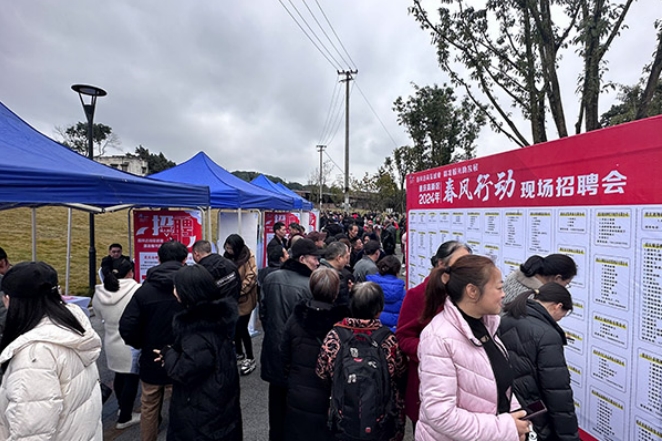 重慶高新區(qū)2024年“春風(fēng)行動”招聘活動現(xiàn)場。雷健攝