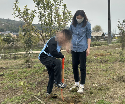 種樹活動現場。重慶愛爾眼科醫(yī)院總院供圖