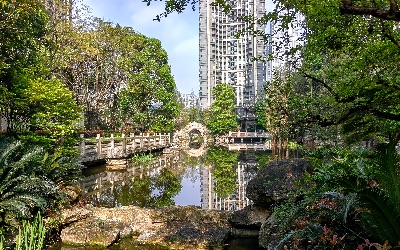 新鷗鵬江北嘴教育城小區(qū)內(nèi)景。新鷗鵬物業(yè)供圖