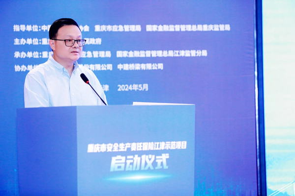 江津區(qū)委副書記、區(qū)政府區(qū)長唐大軍。安誠保險供圖