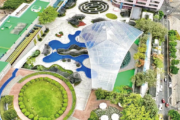 重慶黃桷樹空中花園鳥瞰圖。大都會(huì)東方廣場(chǎng)供圖