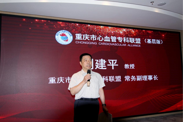 劉建平在會(huì)上分享心得。重慶康心醫(yī)院供圖