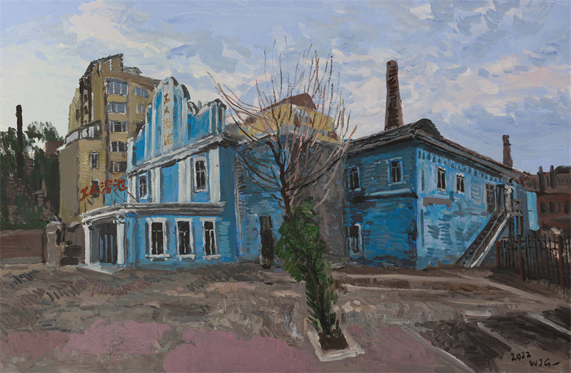 《工人浴池》80cmX120cm+油畫(huà)+2022