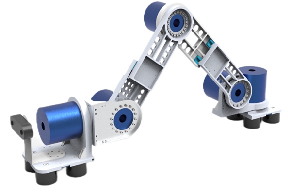 面向鋼結構檢測的驅縱復合型尺蠖爬壁機器人。受訪者供圖