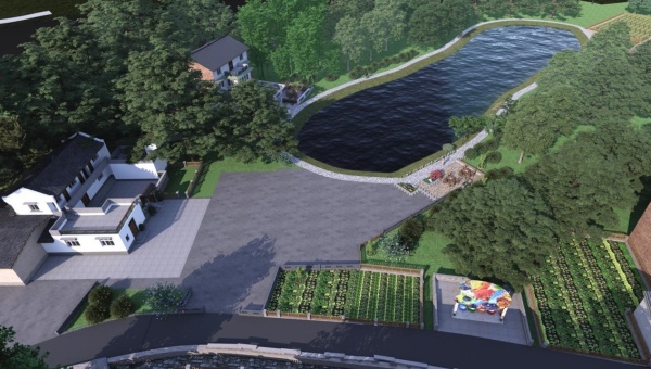 “香村藝境?巴蜀美麗庭院示范片”鄉(xiāng)野耕釣園效果圖。西永街道供圖