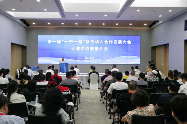 第一屆“一帶一路”華僑華人合作發(fā)展大會(huì)大渡口招商推介會(huì)現(xiàn)場(chǎng)。胥世鵬攝