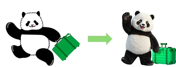 “熊貓阿叻”IP形象全面升級。凱德集團供圖