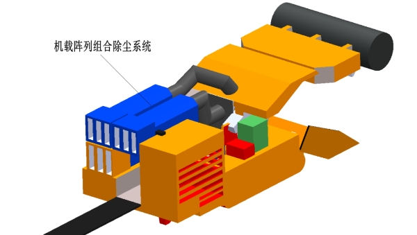 連采機(jī)機(jī)載陣列組合除塵系統(tǒng)示意圖。受訪者供圖