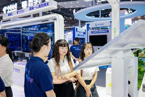 工作人員為市民講解。中國電信重慶公司供圖