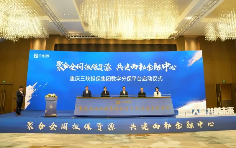 數(shù)字分保平臺(tái)啟動(dòng)儀式。重慶三峽擔(dān)保集團(tuán)供圖