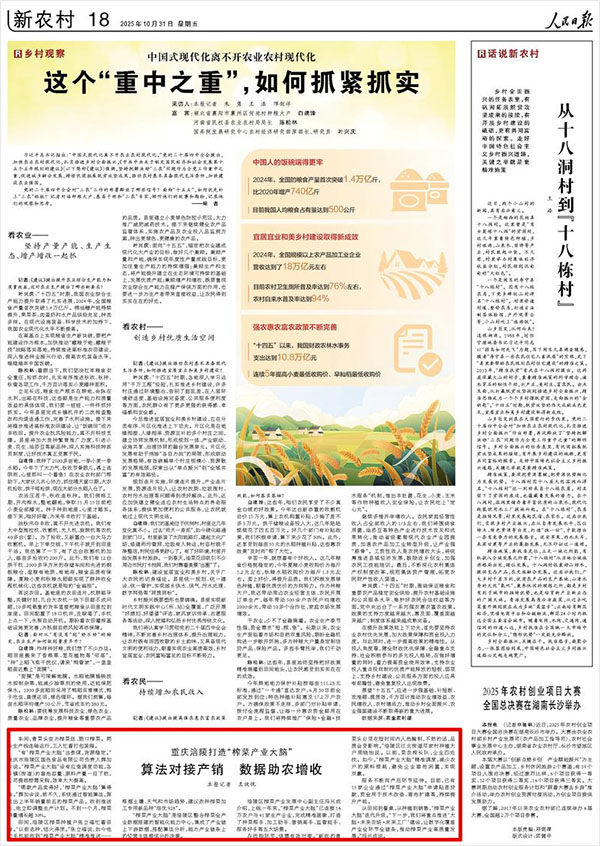 《 人民日?qǐng)?bào) 》（ 2025年10月31日 18 版）
