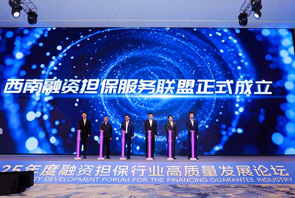 西南融資擔(dān)保服務(wù)聯(lián)盟成立。重慶市委金融辦供圖