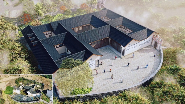 徐植林莊園修復(fù)后的效果圖。明通鎮(zhèn)供圖