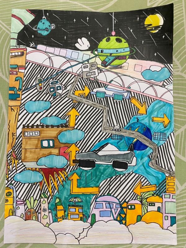 榮耀獎(jiǎng)獲得者朱雅楠的《未來世界·云端》。主辦方供圖