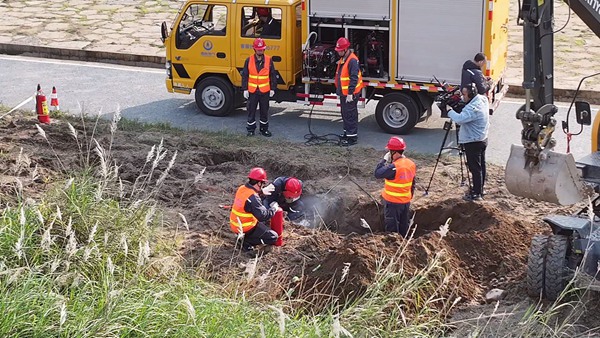 應(yīng)急演練現(xiàn)場。重慶燃?xì)饧瘓F供圖