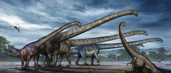 三江馬門溪龍生活場景復原圖。重慶市規(guī)劃和自然資源局供圖